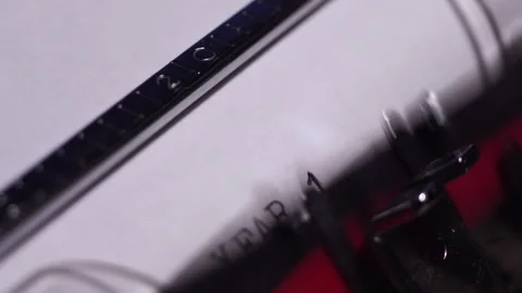 Year 1941, Typing on White Paper in Vintage Typewriter, Macro Close Up Stock Footage 271318479