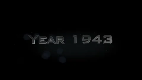 Year 1943 3D title metal text on black alpha channel background Stock Footage 257793006