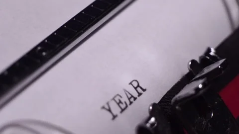 Year 1944, Typing on White Paper in Vintage Typewriter, Macro Close Up Stock Footage 275319257
