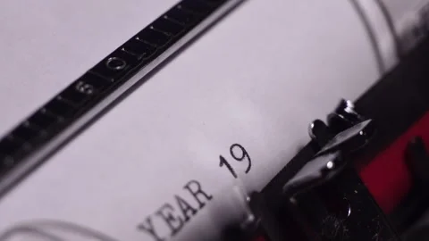 Year 1957, Typing on White Paper in Vintage Typewriter, Macro Close Up Stock Footage 276808434