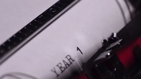 Year 1962, Typing on White Paper in Vintage Typewriter, Close Up Stock Footage 277078414