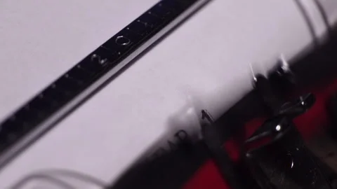 Year 1983, Typing on Blank White Paper in Vintage Typewriter, Close Up Stock Footage 277642617