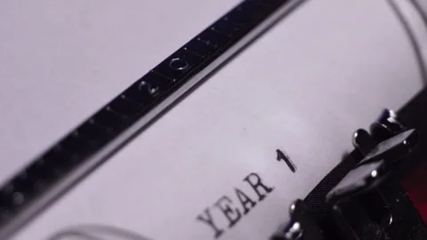 Year 1986, Typing on Blank White Paper in Vintage Typewriter, Close Up Stock Footage 277677214