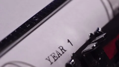 Year 1987, Typing on Blank White Paper in Vintage Typewriter, Close Up Stock Footage 277677208