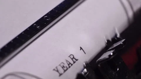 Year 1989, Typing on Blank White Paper in Vintage Typewriter, Close Up Stock Footage 277677284