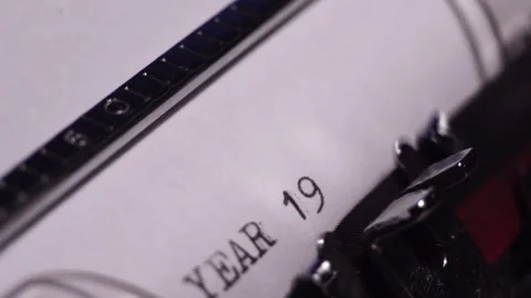Year 1991, Typing on Blank White Paper in Vintage Typewriter, Close Up Stock Footage 277675822