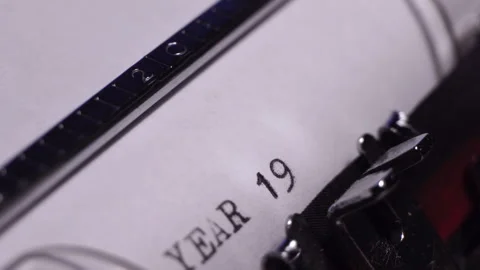 Year 1992, Typing on Blank White Paper in Vintage Typewriter, Close Up Stock Footage 277677165
