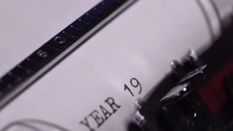 Year 1994, Typing on Blank White Paper in Vintage Typewriter, Close Up Stock Footage 278213285