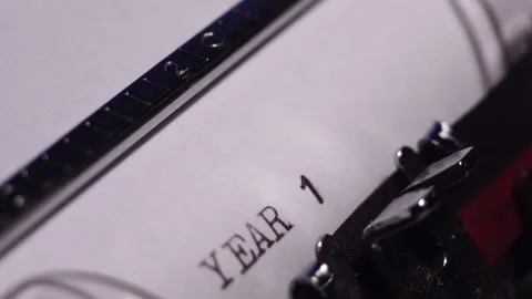Year 1995, Typing on Blank White Paper in Vintage Typewriter, Close Up Stock Footage 278212937