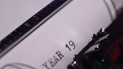 Year 1997, Typing on Blank White Paper in Vintage Typewriter, Close Up Stock Footage 278276245