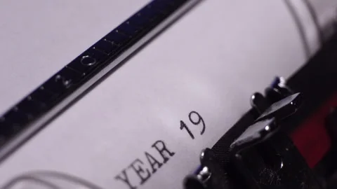 Year 1998, Typing on Blank White Paper in Vintage Typewriter, Close Up Stock Footage 278383028