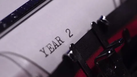 Year 2000, Typing on Blank White Paper in Vintage Typewriter, Close Up Stock Footage 278508831