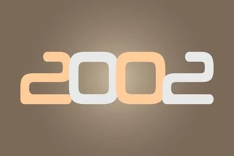 Year 2002 numeric typography text vector design Illustrazione stock