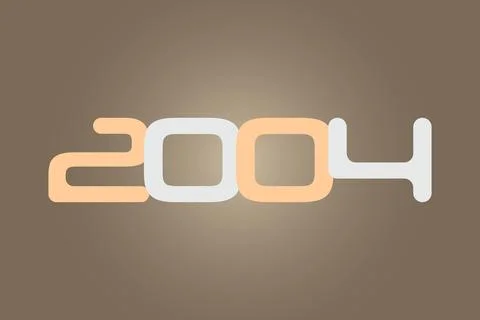 Year 2004 numeric typography text vector design Illustrazione stock