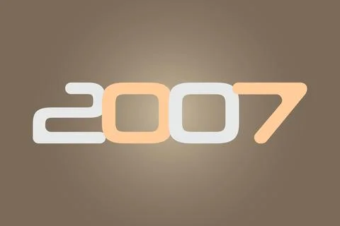 Year 2007 numeric typography text vector design Stock Illustration