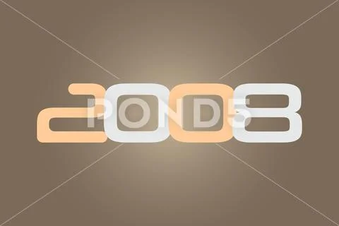 Year 2008 numeric typography text vector design Stock Illustration