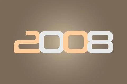 Year 2008 numeric typography text vector design Stock Illustration