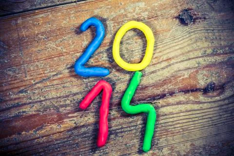 Year 2014 in colors Stock Photos