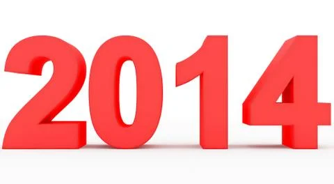 Year 2014 marked Stock Illustration