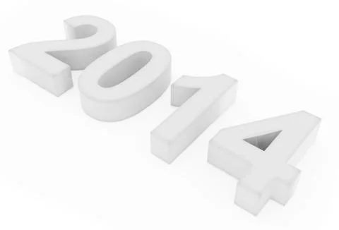 Year 2014 white Stock Illustration