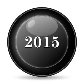 Year 2015 icon. internet button on white background.. Stock Illustration