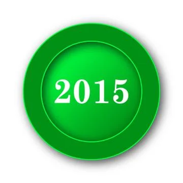 Year 2015 icon. Internet button on white background.. Stock Illustration