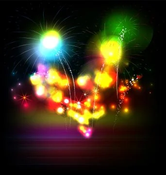 Year 2015 made of colored neon effect Illustrazione stock