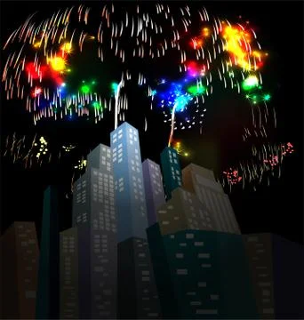 Year 2015 made of colored neon effect Stock Illustration