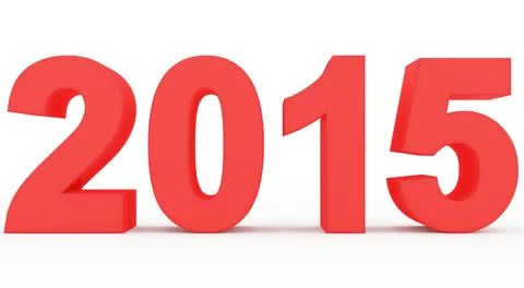 Year 2015 red Stock Illustration