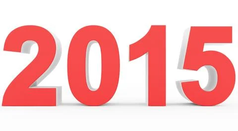 Year 2015 red-white Stock Illustration