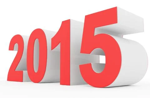 Year 2015 red-white Stock Illustration
