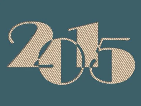 Year 2015 text with striped background Stock Illustration