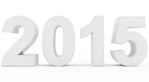 Year 2015 white Illustrazione stock