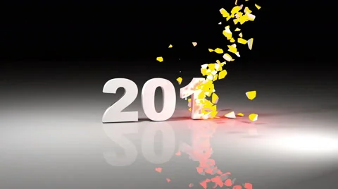 Year 2016 changes in new year 2017 with explosion and implosion Stock Footage 68103207