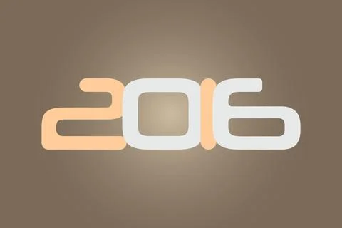 Year 2016 numeric typography text vector design Illustrazione stock
