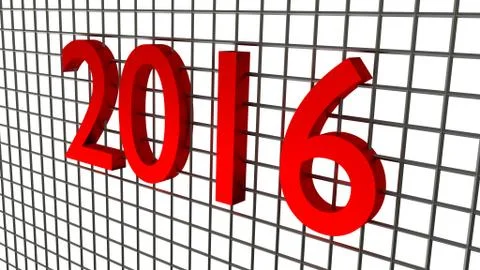 Year 2016 over wire background Stock Illustration