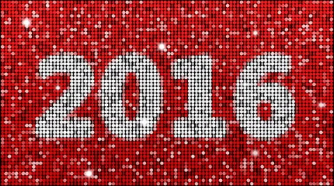Year 2016 – seamless looping, red Stock Footage 52877081
