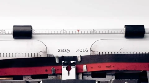 Year 2016 written with an old typewriter and erase old 2015 year, new year co Видео 47186255