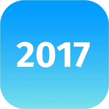 Year 2017 blue icon Stock-Illustration