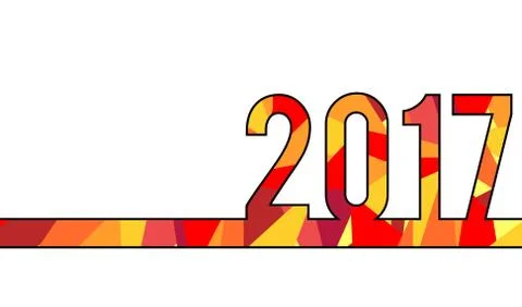 Year 2017 colorful border design Stock Illustration