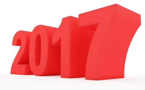 Year 2017 red Stock Illustration