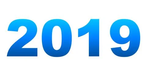 Year 2019 - blue gradient, isolated numbers - vector Stock-Illustration