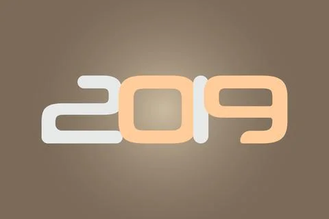 Year 2019 numeric typography text vector design Stock Illustration