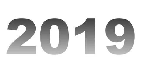 Year 2019 - red gradient, isolated numbers - vector Stock Illustration