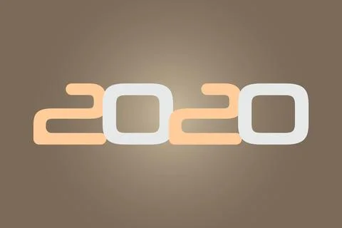 Year 2020 numeric typography text vector design Illustrazione stock