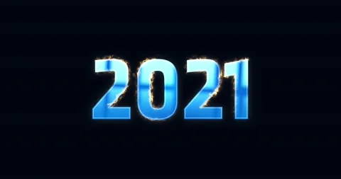 Year 2021. Electric lightning text. Logotype Stock Footage 135861025