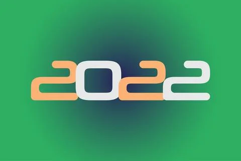 Year 2022 numeric typography text on gradient color background Stock Illustration