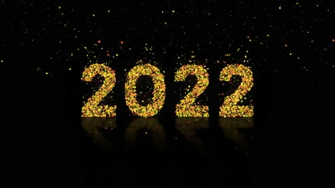 The year 2022 text animation abstract background. Best for new year event, Fr Stock Footage 165576635