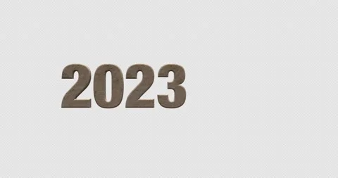 Year 2023 3D Stone Animation w Alpha Video stock 228882898