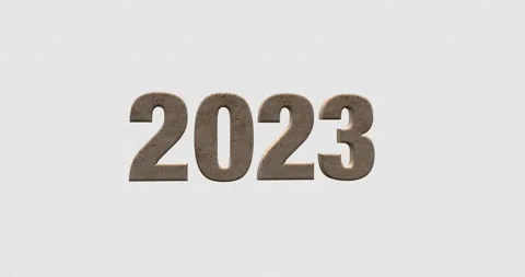 Year 2023 3D Stone Animation w Alpha Video stock 228882950